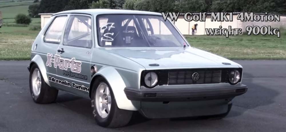 速すぎww 1000馬力仕様の初代フォルクスワーゲン ゴルフがゼロヨンを8.6秒で駆け抜ける