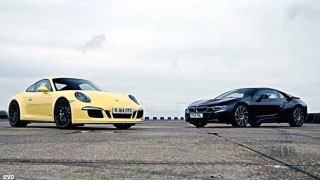 【動画】BMW i8 VS ポルシェ911カレラ4 GTS エンジン音最高w レースで速いのはどっちだ？